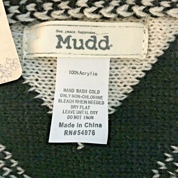 Women's Black & White Fringe Wrap Poncho Shawl Southwestern Arrow Print $50 - Picture 6 of 6